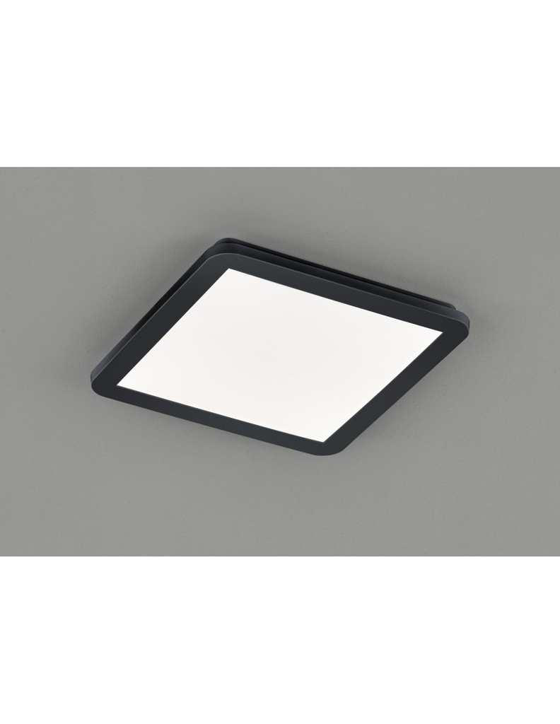Plafoniera Quadrata Led Dimmerabile Nero IP44 30x30 cm