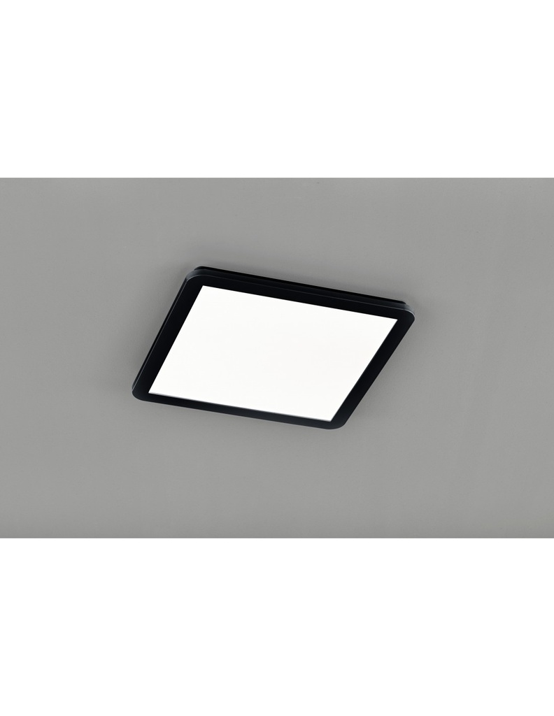 Plafoniera Quadrata Led Dimmerabile Nero IP44 40x40 cm