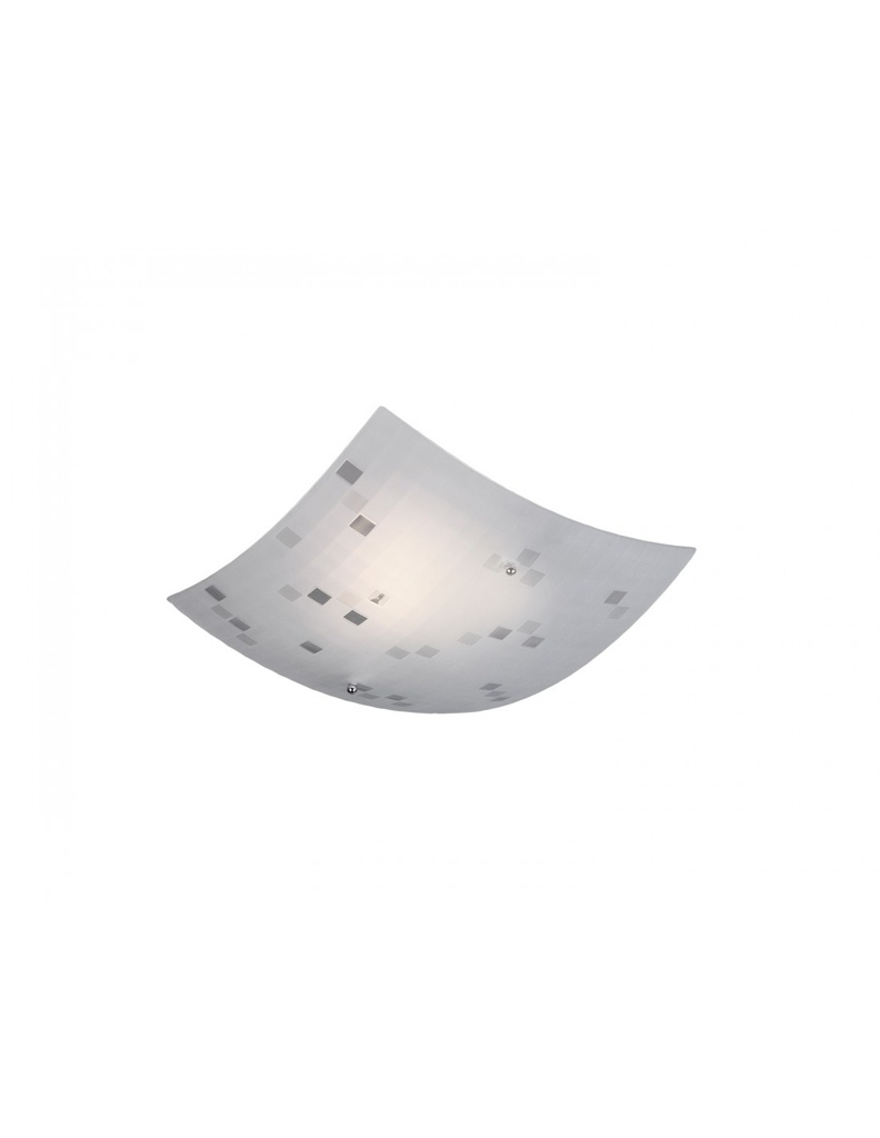 Plafoniera Quadrata Colina Vetro Bianco 30x30 cm Trio Lighting