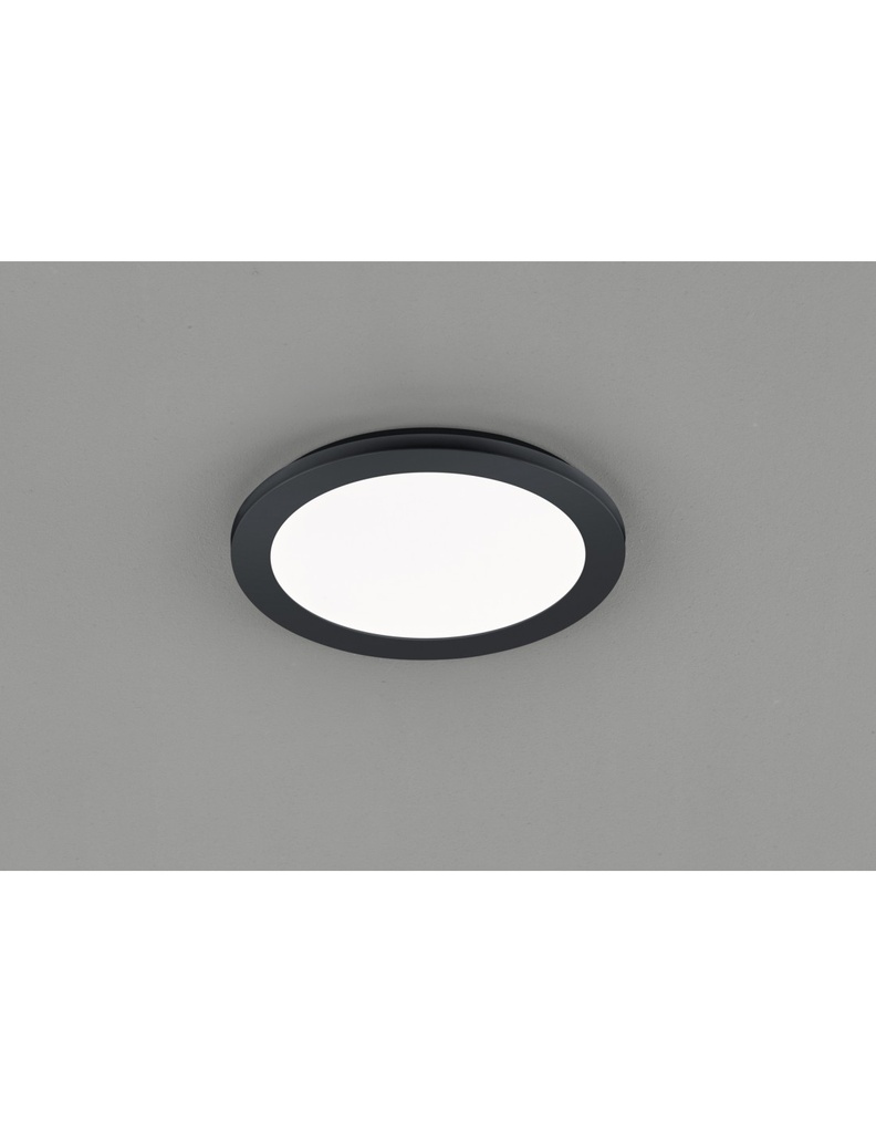 Plafoniera Rotonda LED Dimmerabile Nero IP44 Ø26 cm