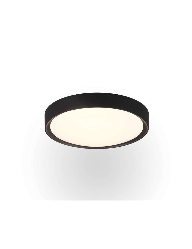 Plafoniera Rotonda Led Dimmerabile Nero IP44 Ø33 cm