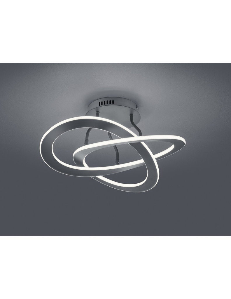 Plafoniera Soffitto 2 Cerchi Led Antracite