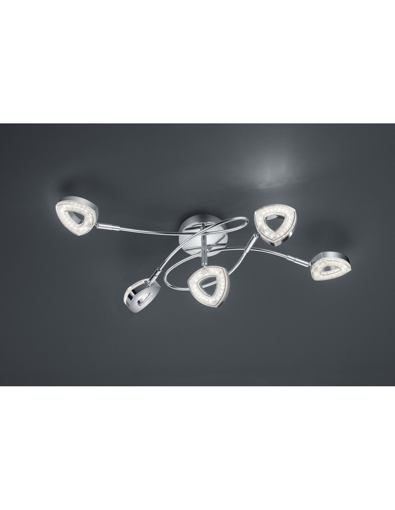 Plafoniera Tours 5 Spot Led Cromo L54 cm