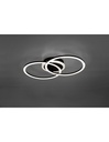 Plafoniera Doppio Cerchio Nero Led 25w Dimmerabile L50 cm