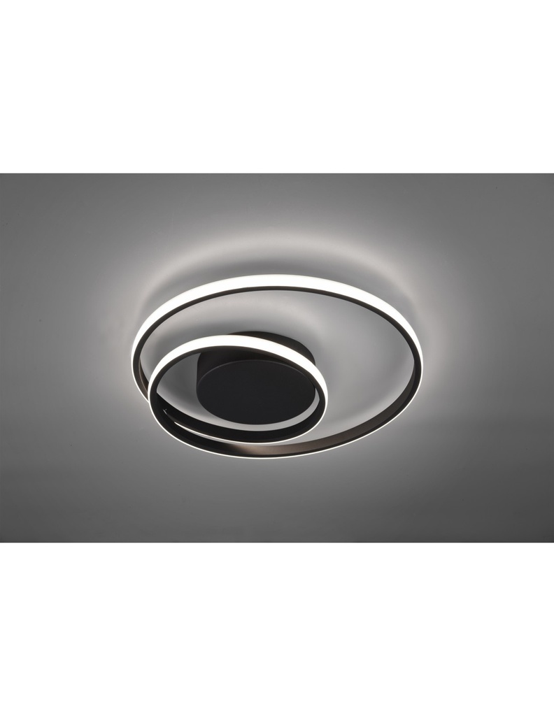 Plafoniera a Spirale LED Dimmerabile Zibal Nero Ø39 cm