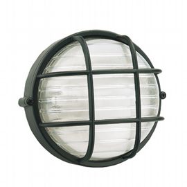 Plafoniera in alluminio pressofuso con diffusore in vetro stampato - Altezza lampada: 155mm - IP54 nero