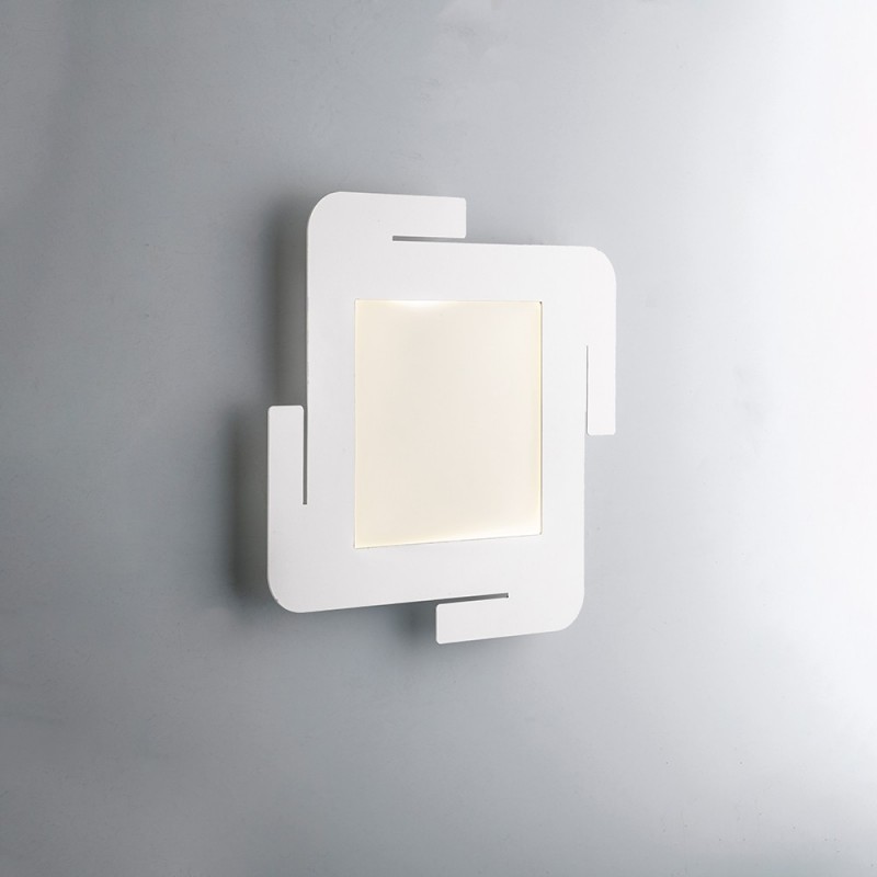 Plafoniera in metallo Bianco LED integrato 35x35x h5 cm