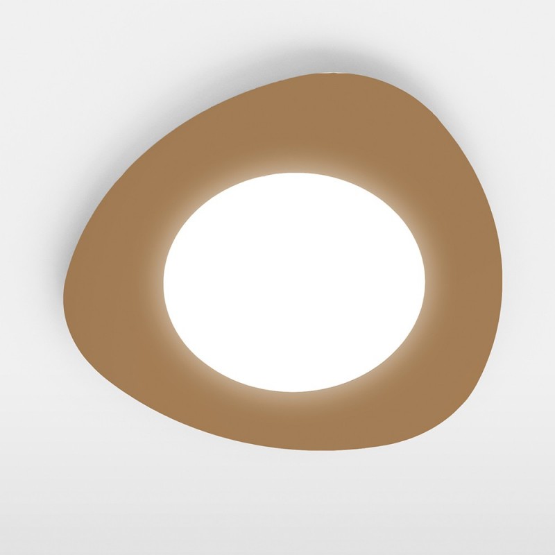 Plafoniera in metallo Oro LED integrato 42x h5 cm