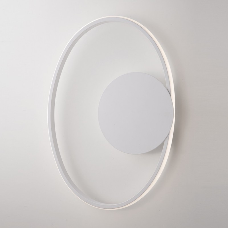 Plafoniera in metallo e alluminio Bianco con LED integrato 42x30x h8 cm