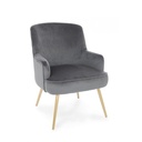 Poltrona Clelia grigio effetto velluto oro - Dimensioni: 60x66x78.5 cm
