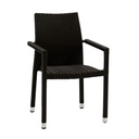 Poltrona Polyrattan noce da esterno impilabile - Misure: 60x61x44 cm