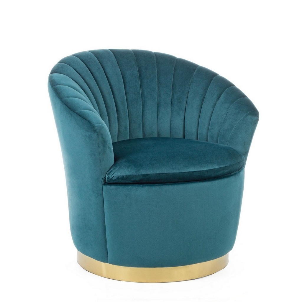Poltrona a conchiglia Gilles effetto velluto - Dimensioni: 77x71x77 cm