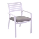 Poltrona alluminio bianco con cuscino grigio - Misure: 58x57x88 cm