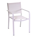 Poltrona in alluminio bianco cm55x61 x h84,5