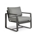 Poltrona da giardino in alluminio antracite MERRIGAN YK13 74x78x h84 cm