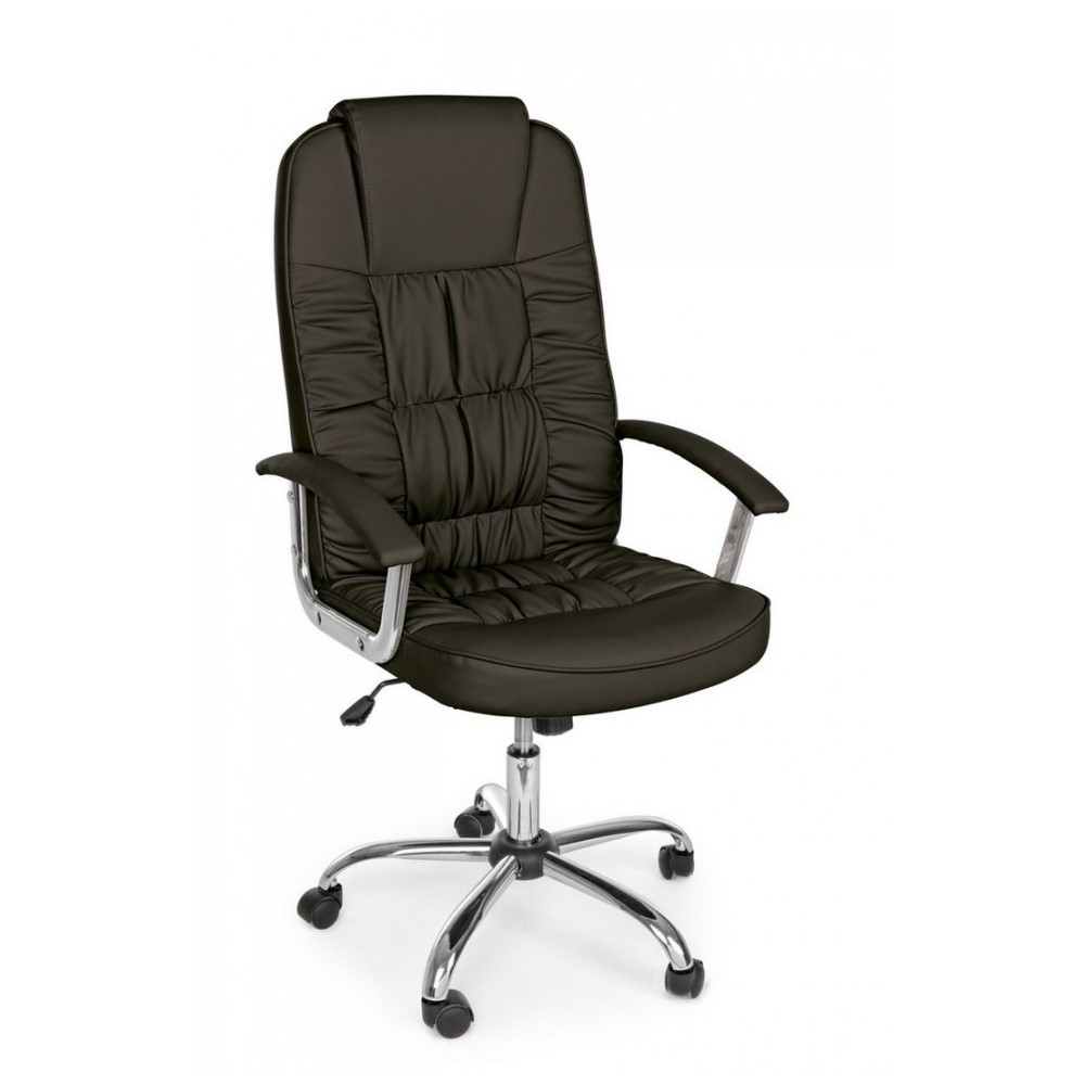 Poltrona da ufficio in ecopelle Dehli nero - Misure: 51x59x115/125 cm