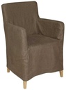 Poltrona in lino noce ken-6935 cm. 56x51 h 88