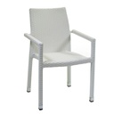 Poltrona da giardino in polyrattan bianco ghiaccio quadro cm60