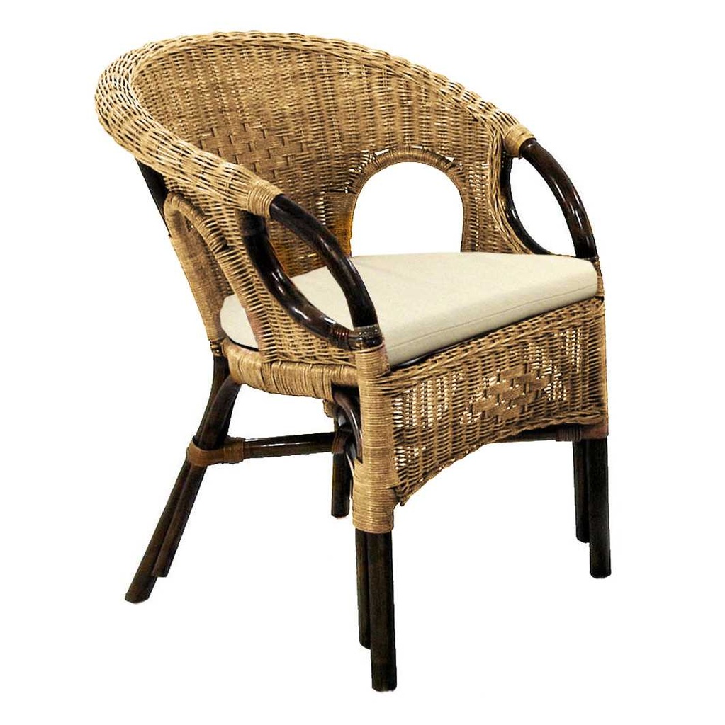 Poltrona da giardino Lucrezia 60x60x82/47 cm noce con cuscino