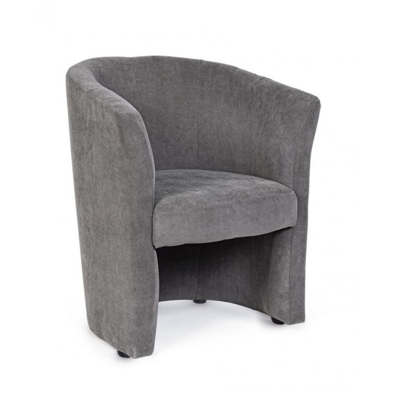 Poltrona in legno e tessuto Antracite 64,5x63x h76 cm