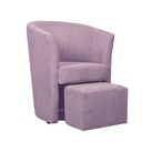 Poltrona in tessuto con pouf estraibile DJERBA Rosa Antico 63,5x 62,5x h76 cm