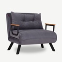 Poltrona letto pieghevole Sando in tessuto grigio  60 x78xh.78 cm
