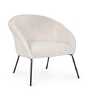 Poltrona in metallo e velluto bianco Aiko Velvet 80 x 76 x 75 cm