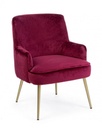 Poltrona moderna velluto bordeaux Clelia