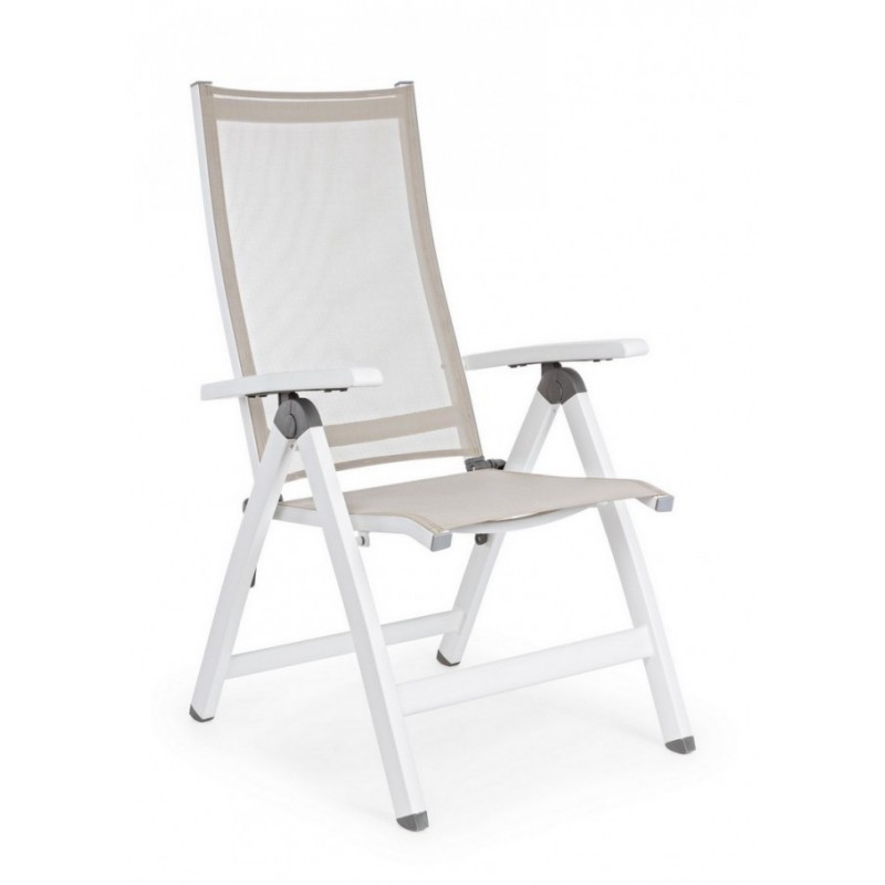 Poltrona per esterno Pieghevole CRUISE Bianco 59x71x h 113 cm