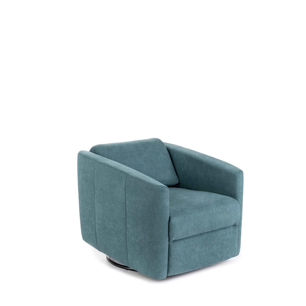 Poltrona reclinabile manuale regolabile, 85-140cm x 70cm x 69-96cm, in tessuto acquamarina con struttura in legno massello