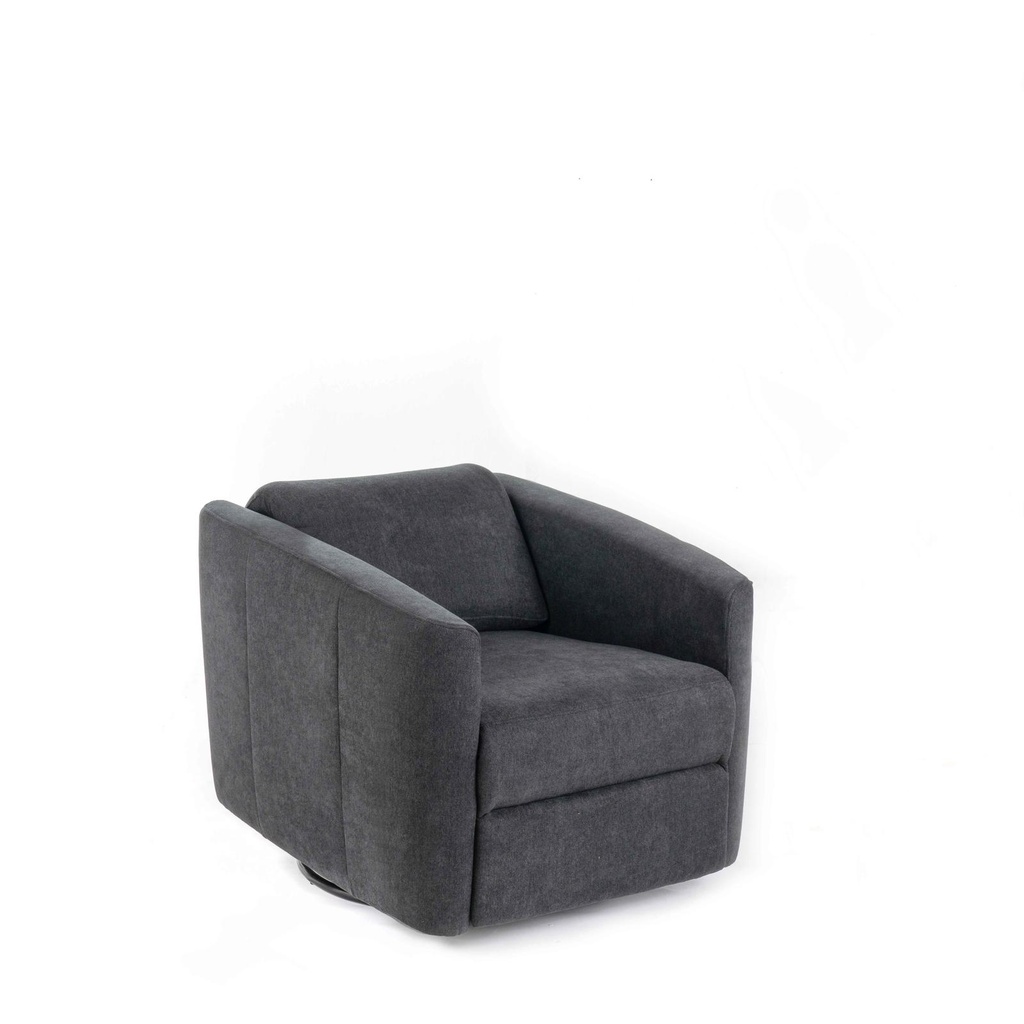 Poltrona reclinabile manuale in tessuto, 85-140cm x 70cm x 69-96cm, con struttura in legno massello e meccanismo in metallo, rivestimento grigio scuro