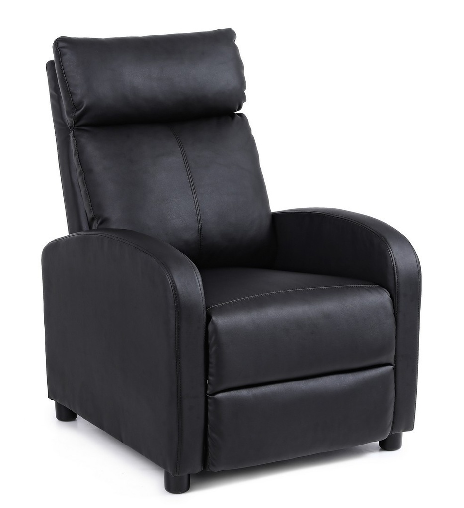 Poltrona reclinabile nero similpelle Desirè - Dimensioni: 79x82/140x103,5 cm