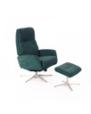 Poltrona relax reclinabile in velluto Danny, con struttura in metallo, colore verde petrolio e gambe grigio cromo, 61x76x90cm