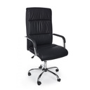 Poltrona ufficio con braccioli Queensland in ecopelle nero - Dimensioni: 50x62x114/124 cm