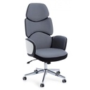 Poltrona ufficio con braccioli in tessuto Grigio Scuro - Dimensioni 64x69 x h118,5/128 cm