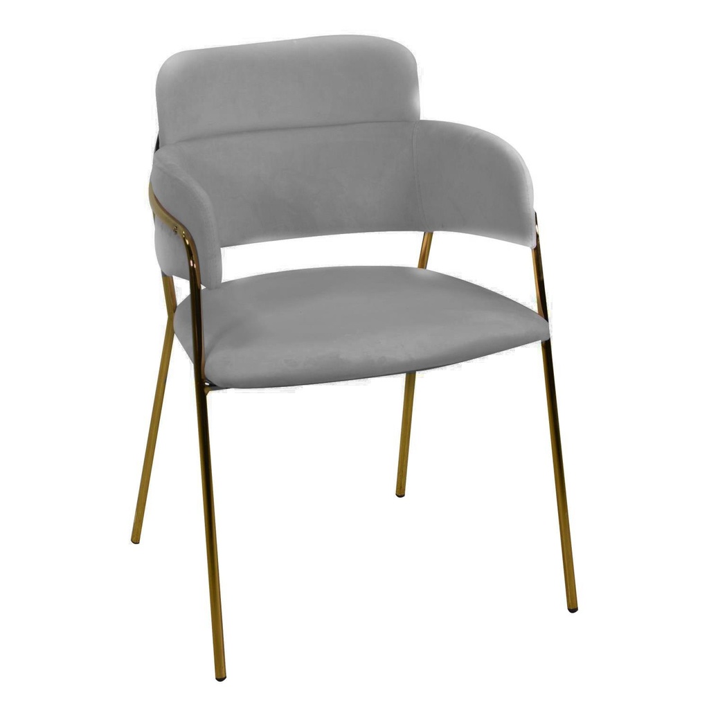Poltrona in velluto grigio Hannover, Misure: 52x52x79 cm