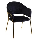 Poltrona in Velluto Nero H82 cm