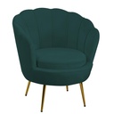 Poltrona in velluto blu petrolio cm73x72h77