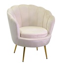 Poltrona in velluto crema, dimensioni cm73x72h77