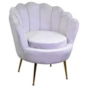 Poltrona in velluto grigio Tulipan - Dimensioni: 73x72x77 cm