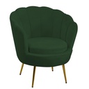 Poltrona in velluto verde Tulipan - 73x72x77 cm