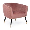 Poltroncina imbottita in velluto rosa antico - Misure: 74x71x71 cm
