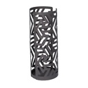 Portabicchiere in metallo grigio scuro con frecce, forma tonda, dimensioni ø8x20 cm