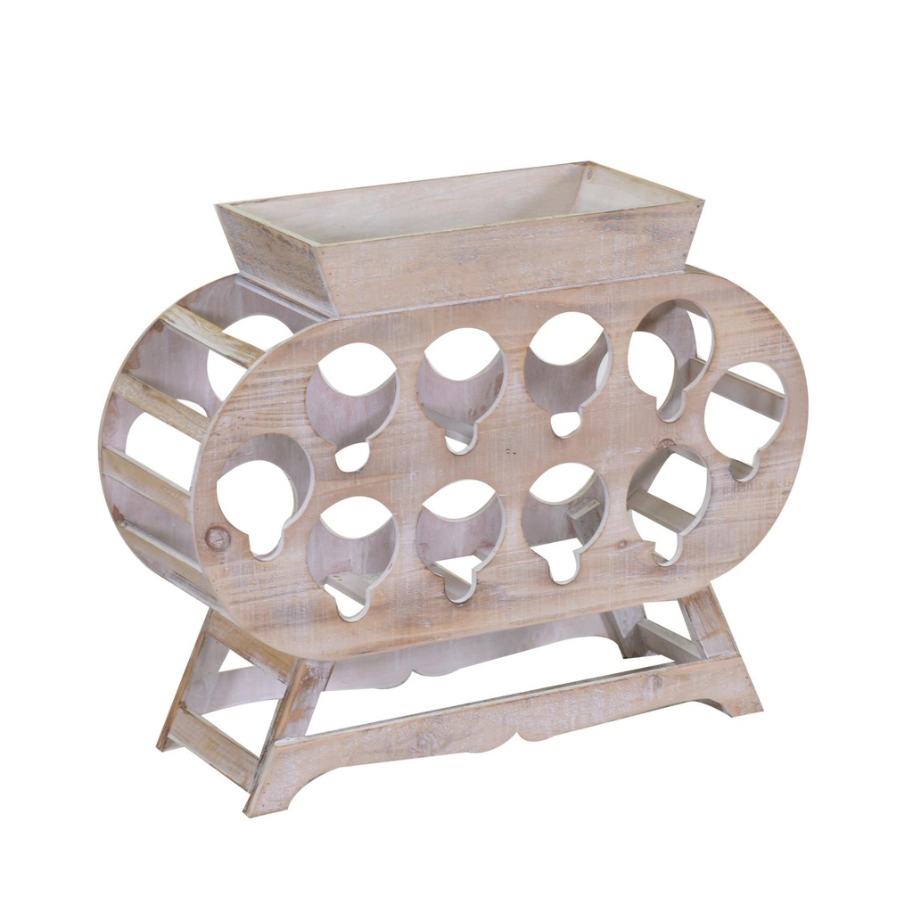 Portabottiglie in legno per 10 bottiglie - 59x19x48 cm