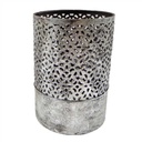 Portacandele in metallo argento ø11x15 cm