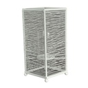 Portacandele metallo bianco grande 14x14x31 cm