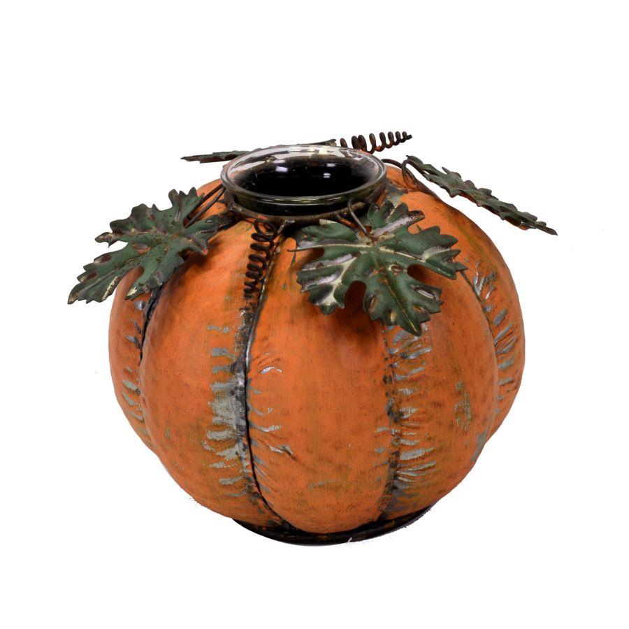 Portacandele Metallo Zucca Arancione 20x20x14,5 cm