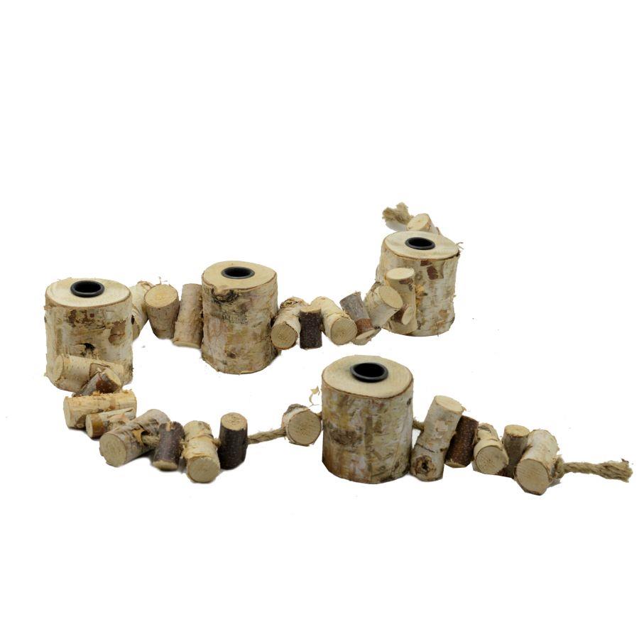 Portacandele steccato tronco cm110