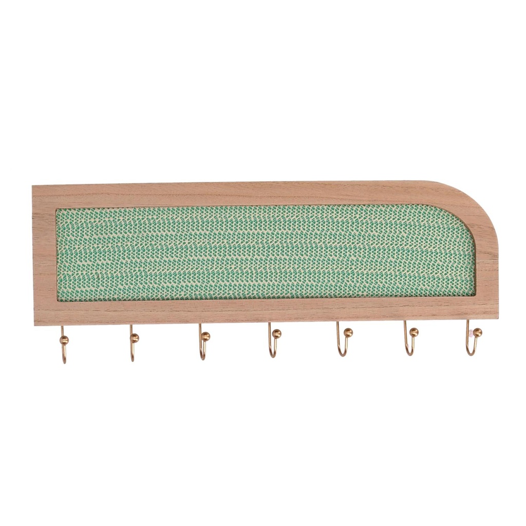 Portachiavi rettangolare in legno marrone 40x2,5x16,5 cm