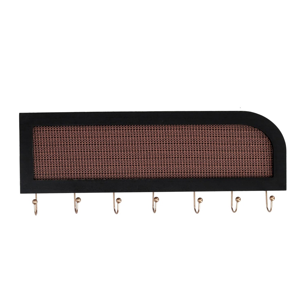 Portachiavi legno nero rettangolare 40x2,5x16,5 cm